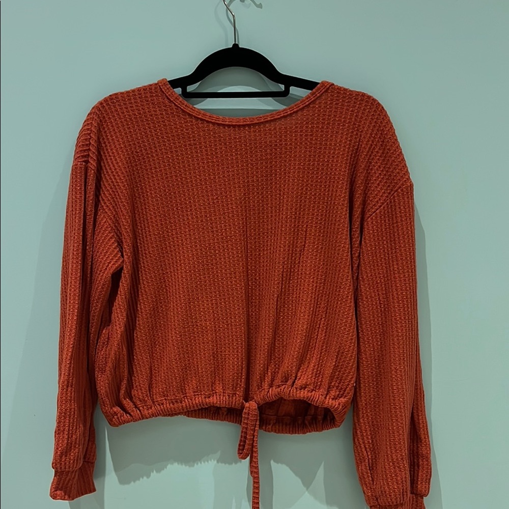 Hollister Women's Rust Waffle Knit Top